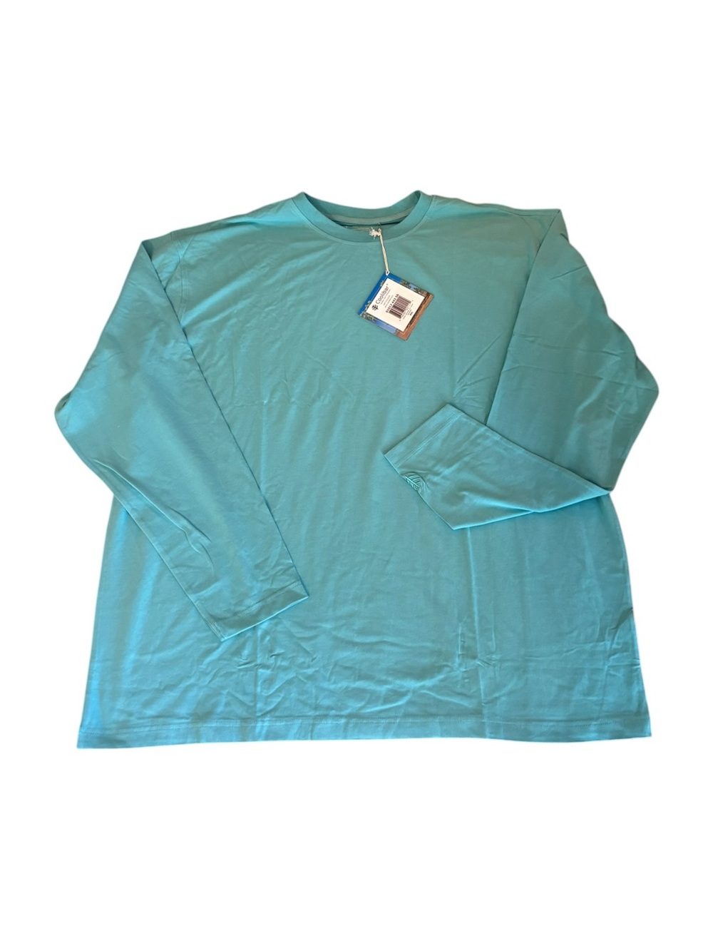 Coolibar UPF 50 Cotton Bamboo Long Sleeve Tee T Shirt Aqua Mens XXL NEW